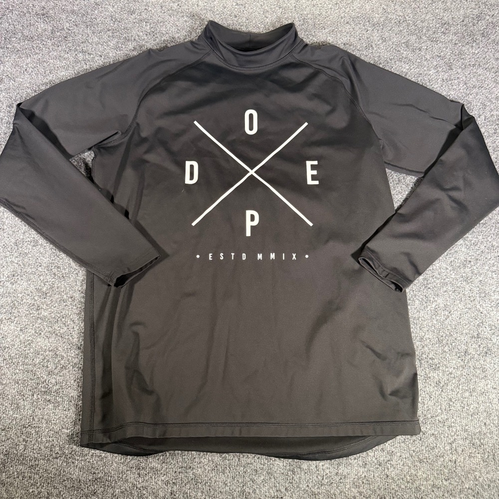 Dope Snow Snuggle Base Layer Top Long Sleeve Shirt Black Logo Mens Size Medium M